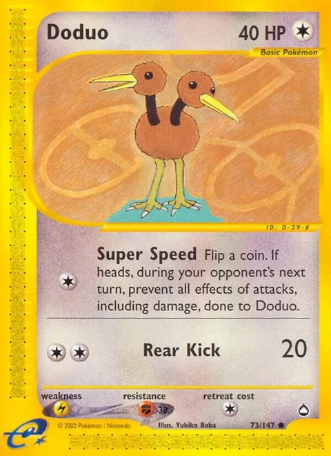 Doduo #073/147 Pokémon card from Aquapolis