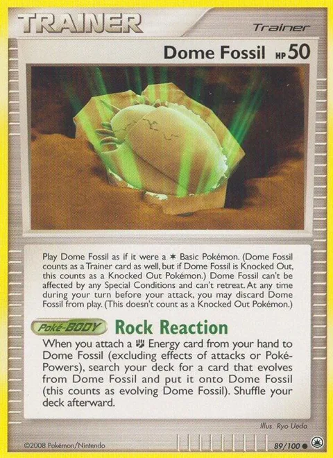 Dome Fossil #89/100 Pokémon card from Majestic Dawn