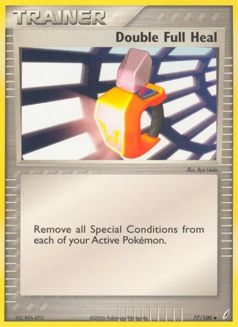 Double Full Heal #77/100 Reverse Holofoil Pokémon card from EX Crystal Guardians