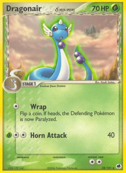 Dragonair Delta Species #28/101 Pokémon card from EX Dragon Frontiers