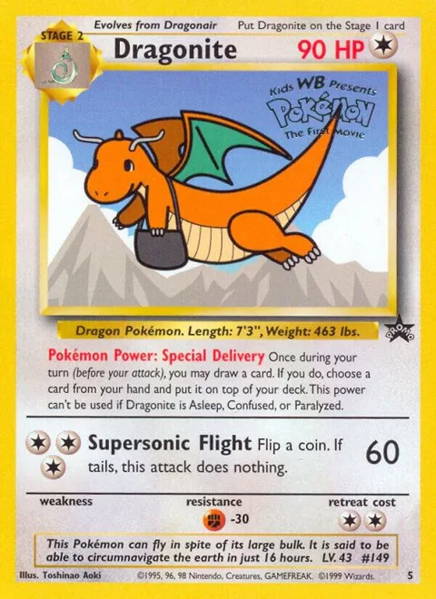 Dragonite Movie Promo #05/53 Pokémon card from WoTC Promo