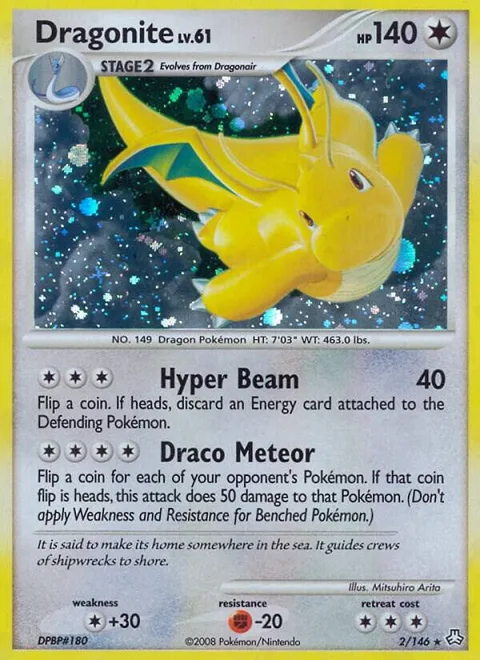 Dragonite #2/146 Reverse Holofoil Pokémon card from Legends Awakened