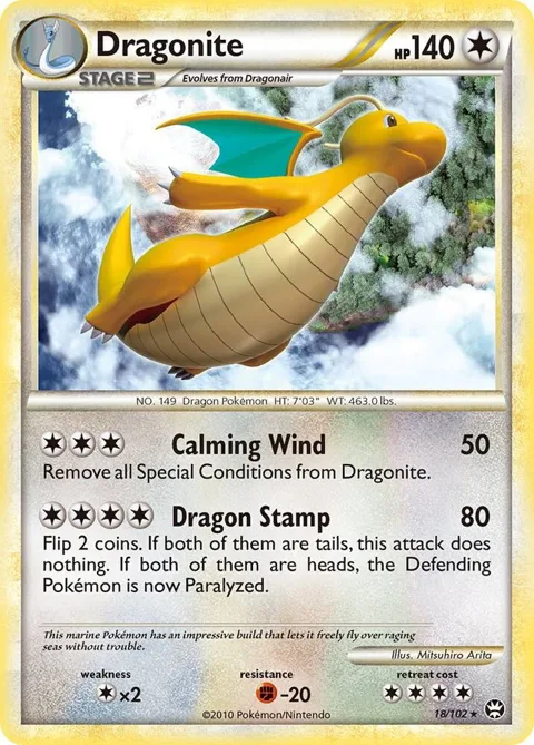 Dragonite #18/102 Pokémon card from Triumphant