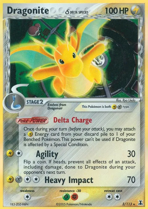 Dragonite Delta Species #3/113 Holofoil Pokémon card from EX Delta Species