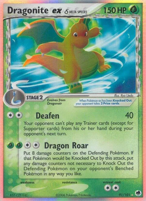 Dragonite ex Delta Species #91/101 Holofoil Pokémon card from EX Dragon Frontiers