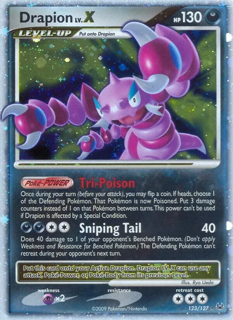 Drapion LV.X #123/127 Holofoil Pokémon card from Platinum