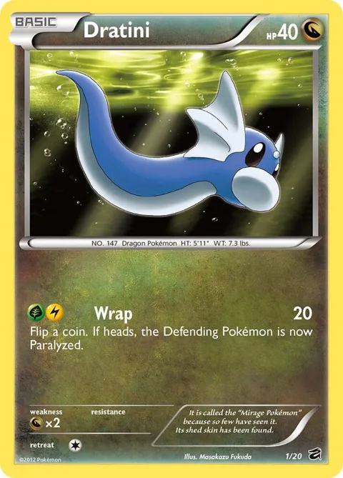 Dratini 1 #1/20 Holofoil Pokémon card from Dragon Vault