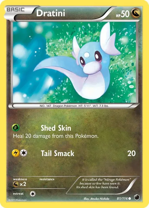 Dratini #81/116 Reverse Holofoil Pokémon card from Plasma Freeze