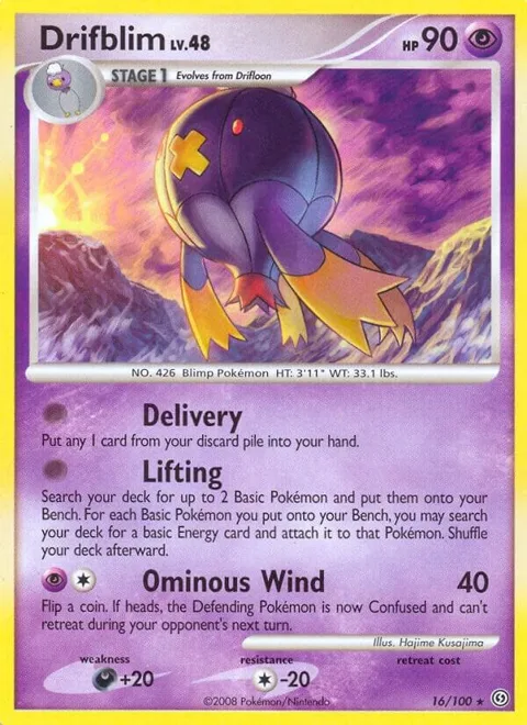 Drifblim #16/100 Pokémon card from Stormfront