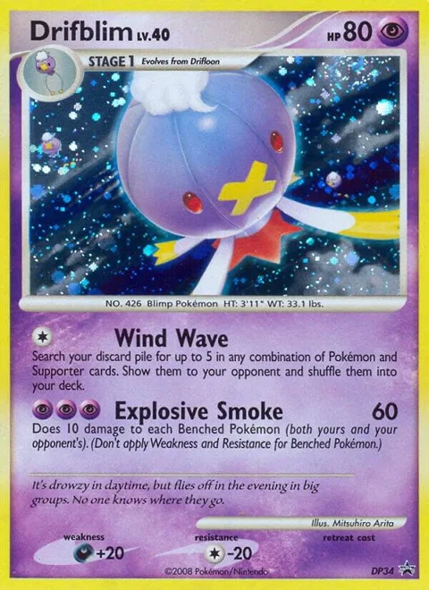 Drifblim #DP34 Holofoil Pokémon card from Diamond and Pearl Promos