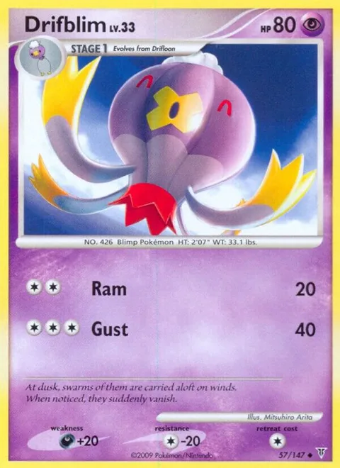 Drifblim #57 Reverse Holofoil Pokémon card from Supreme Victors