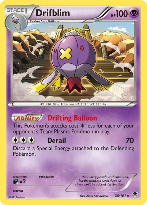 Drifblim #35/101 Pokémon card from Plasma Blast
