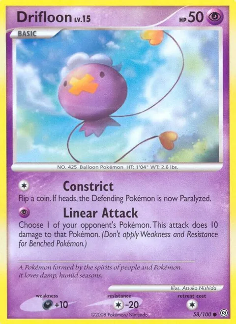 Drifloon #58/100 Pokémon card from Stormfront