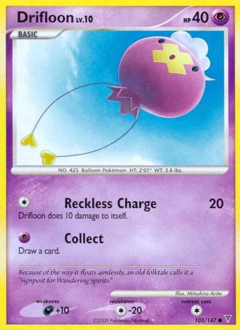 Drifloon #103 Reverse Holofoil Pokémon card from Supreme Victors
