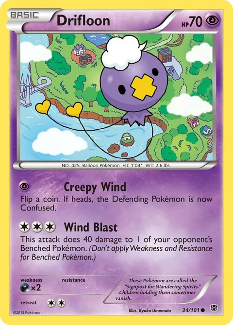 Drifloon #34/101 Pokémon card from Plasma Blast
