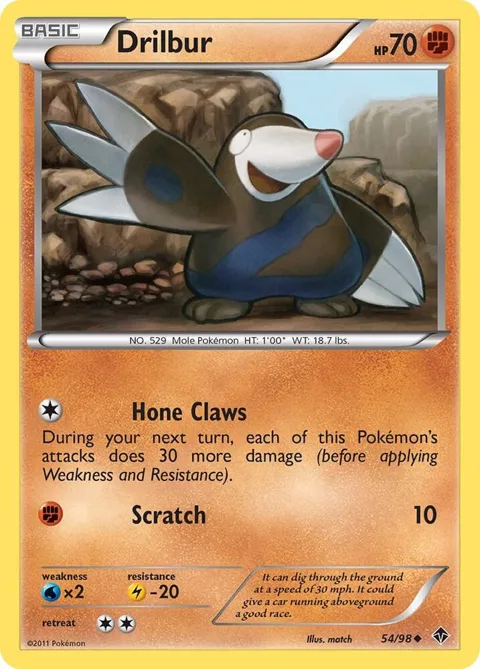 Drilbur 54 #54/98 Pokémon card from Emerging Powers