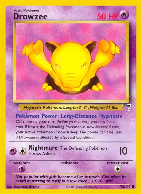 Drowzee #073/110 Reverse Holofoil Pokémon card from Legendary Collection