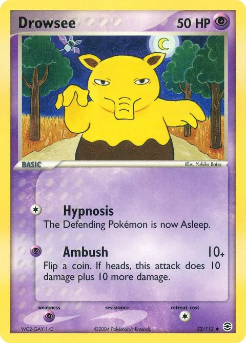 Drowsee #32/112 Reverse Holofoil Pokémon card from EX FireRed & LeafGreen