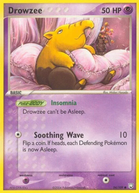 Drowzee #54/109 Pokémon card from EX Team Rocket Returns