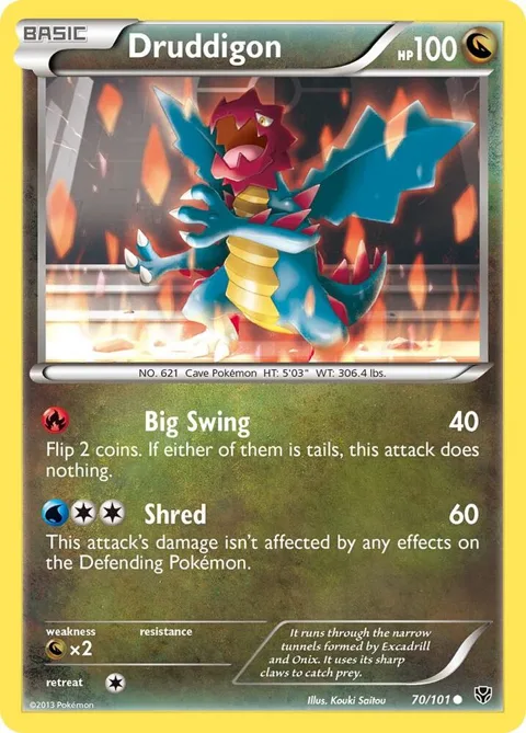 Druddigon #70/101 Pokémon card from Plasma Blast