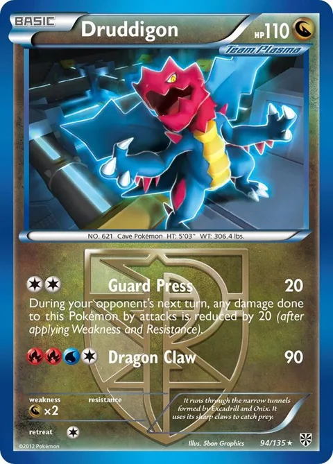 Druddigon Team Plasma #94/135 Pokémon card from Plasma Storm