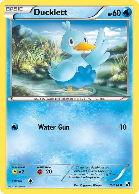 Ducklett #36/114 Pokémon card from Black and White