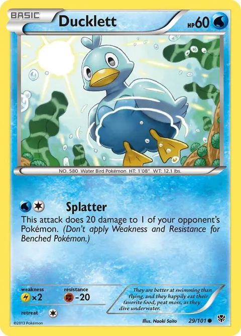 Ducklett #29/101 Pokémon card from Plasma Blast