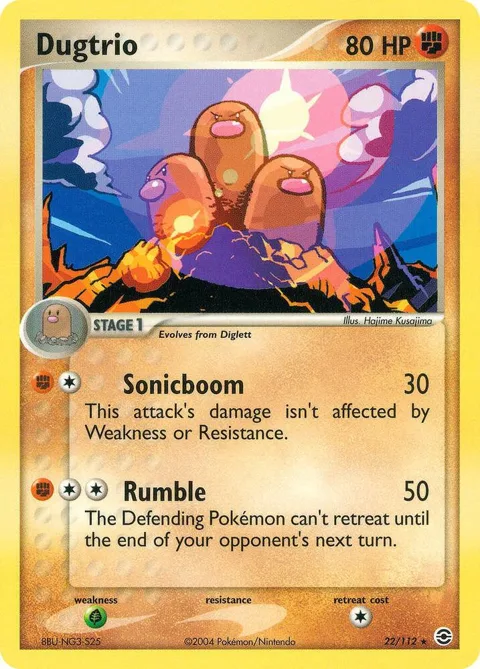 Dugtrio #22/112 Reverse Holofoil Pokémon card from EX FireRed & LeafGreen