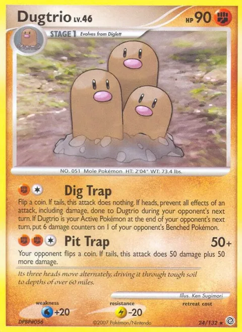 Dugtrio #24/132 Pokémon card from Secret Wonders