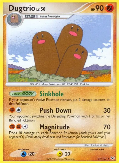 Dugtrio #24/127 Reverse Holofoil Pokémon card from Platinum