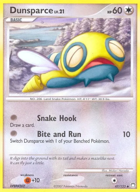 Dunsparce #47/123 Pokémon card from Mysterious Treasures