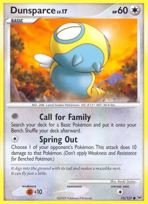 Dunsparce #73/127 Pokémon card from Platinum
