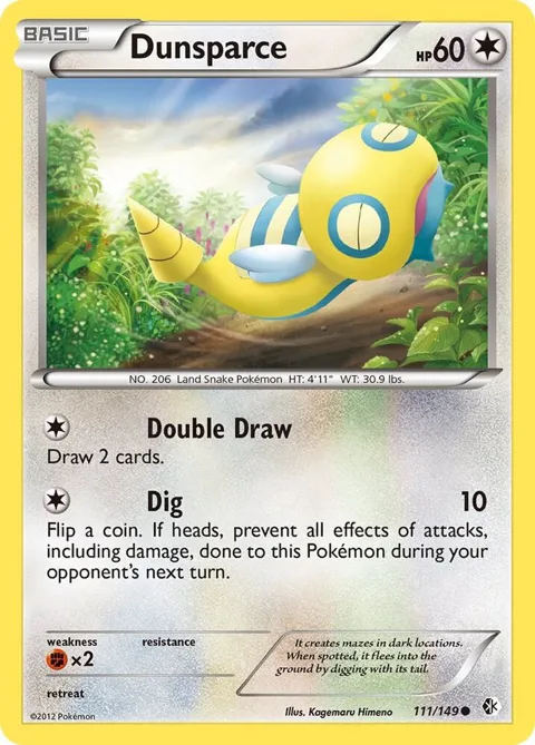 Dunsparce #111/149 Pokémon card from Boundaries Crossed