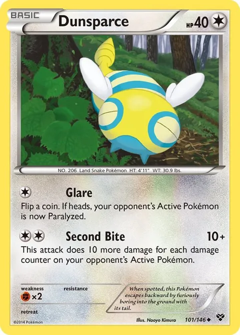 Dunsparce #101/146 Pokémon card from XY Base Set
