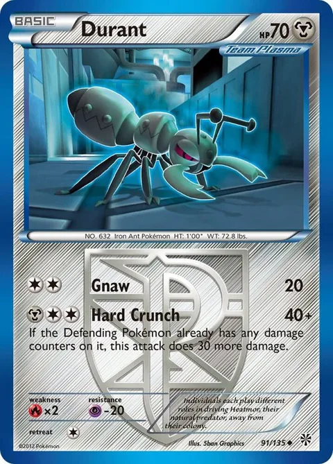 Durant Team Plasma 91 #91/135 Reverse Holofoil Pokémon card from Plasma Storm