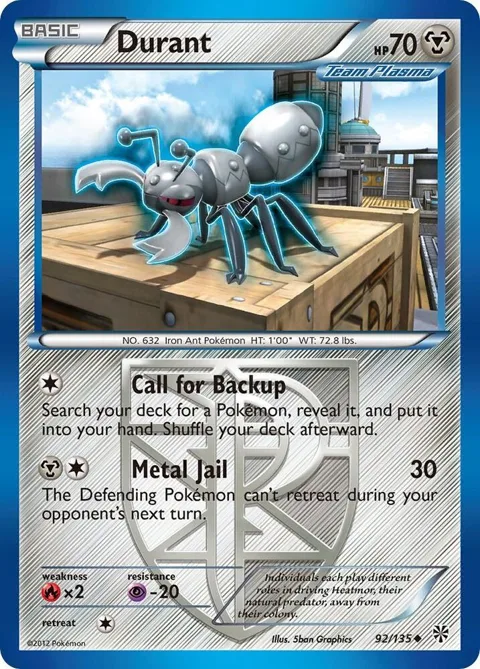 Durant Team Plasma 92 #92/135 Reverse Holofoil Pokémon card from Plasma Storm