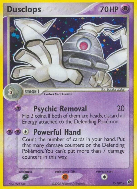 Dusclops #7/107 Holofoil Pokémon card from EX Deoxys