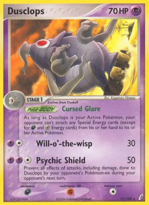 Dusclops #17/100 Reverse Holofoil Pokémon card from EX Crystal Guardians