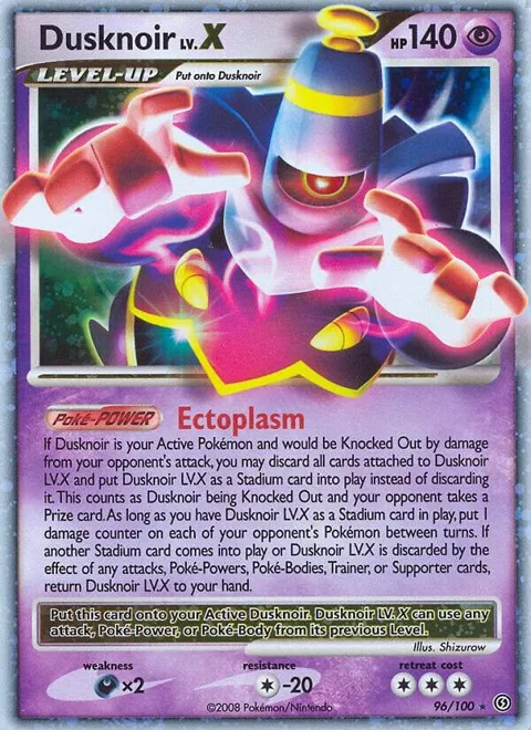 Dusknoir LV.X #96/100 Holofoil Pokémon card from Stormfront