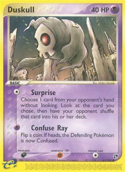 Duskull #61/100 Pokémon card from EX Sandstorm