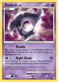 Duskull #80/130 Reverse Holofoil Pokémon card from Diamond and Pearl