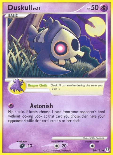 Duskull #86/132 Reverse Holofoil Pokémon card from Secret Wonders