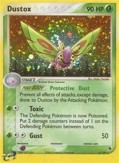 Dustox #6/109 Reverse Holofoil Pokémon card from EX Ruby and Sapphire