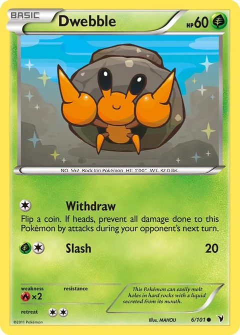Dwebble #6/101 Pokémon card from Noble Victories