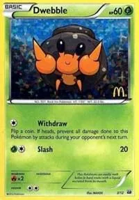 Dwebble - 3/12 #003/012 Holofoil Pokémon card from McDonald's Promos 2012