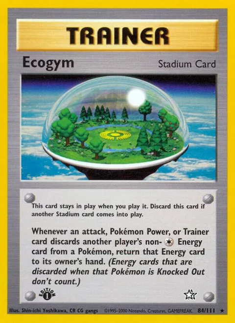 Ecogym #084/111 Unlimited Pokémon card from Neo Genesis