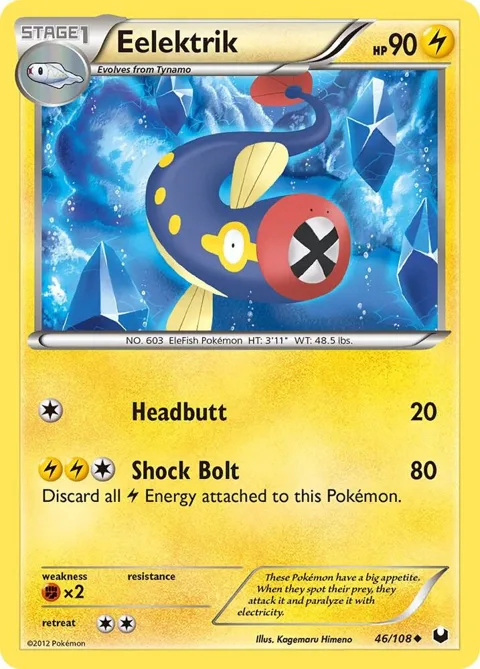 Eelektrik #46/108 Pokémon card from Dark Explorers