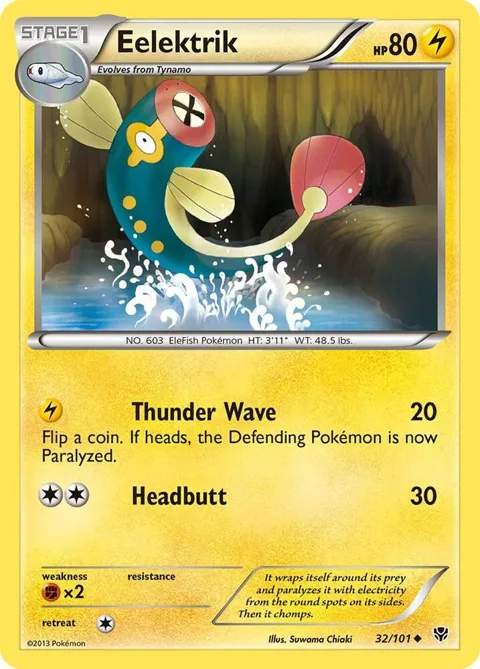 Eelektrik #32/101 Pokémon card from Plasma Blast