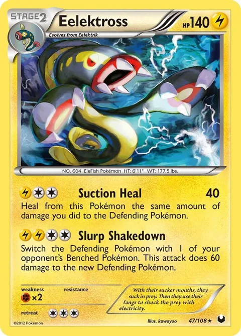 Eelektross #47/108 Holofoil Pokémon card from Dark Explorers