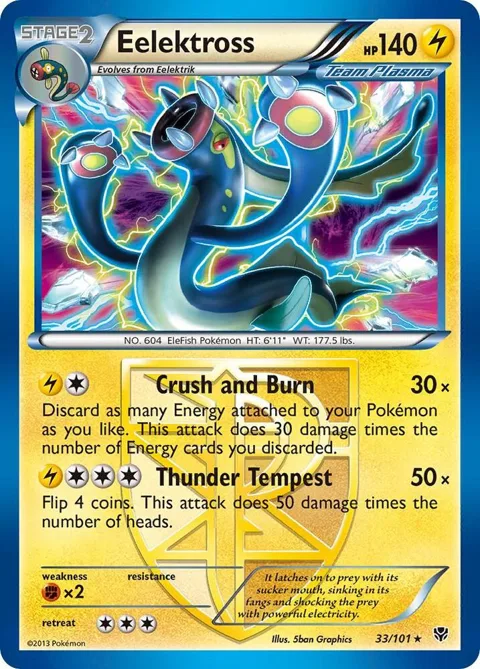 Eelektross Team Plasma #33/101 Reverse Holofoil Pokémon card from Plasma Blast